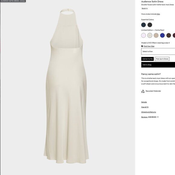 Aritzia Babaton Audience Satin Dress - Picture 4 of 6